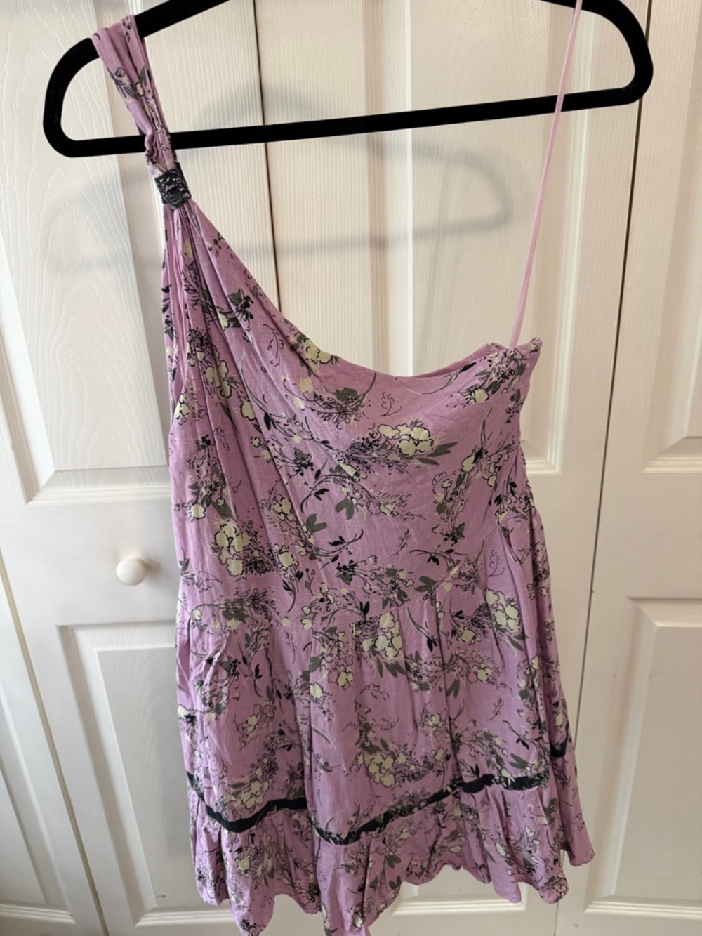 Lilac Floral One-Shoulder Sundress